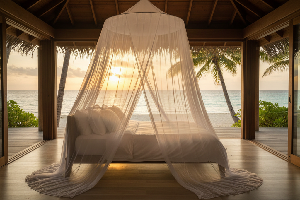 White Mosquito Net Tropical