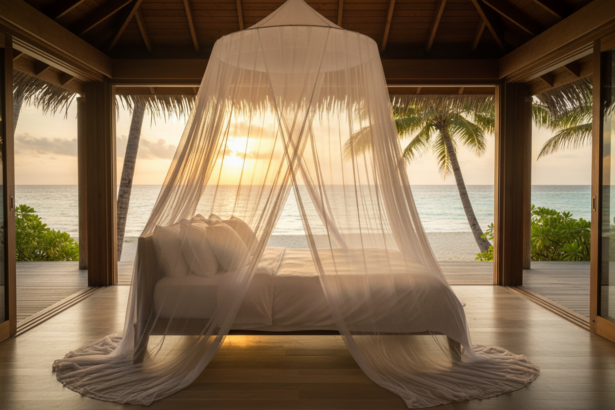 White Mosquito Net Tropical