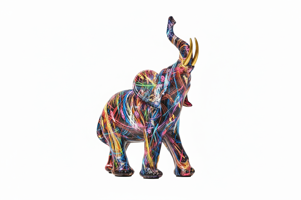 Zoomed graffiti elephant
